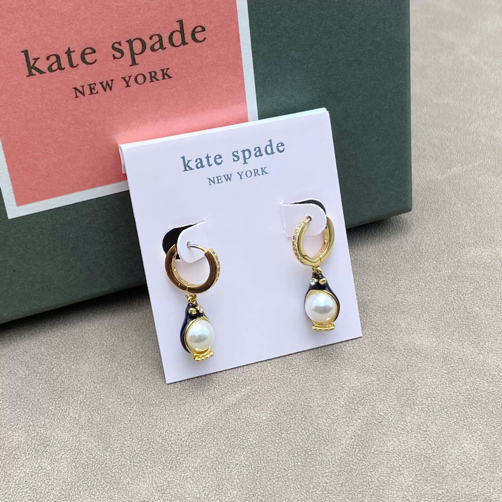 kate spade Cartoon Penguin Enamel Pearl Earrings Mixed